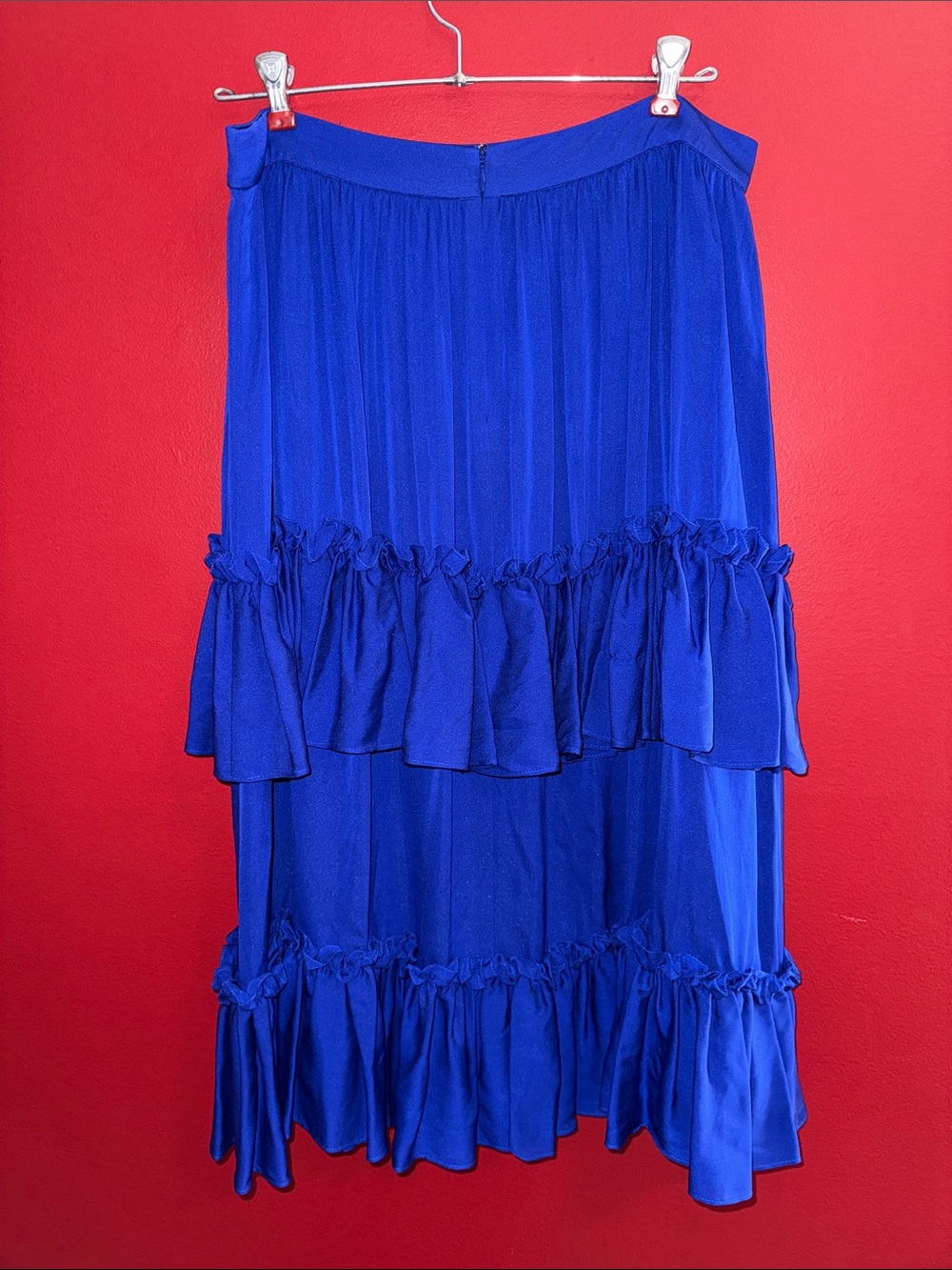 NWT J. Crew Electric Blue Silk Midi Skirt by Juan Carlos Obando for J. Crew 12
